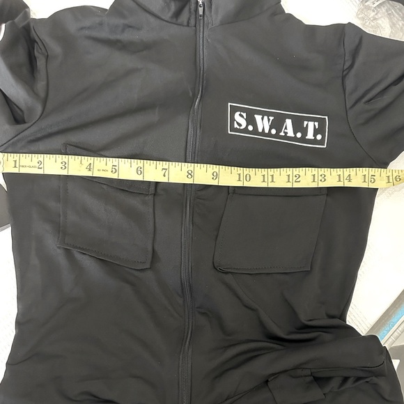 Halloween S.W.A.T. Costume Black Jumpsuit and Belt. Like New! - Picture 11 of 16
